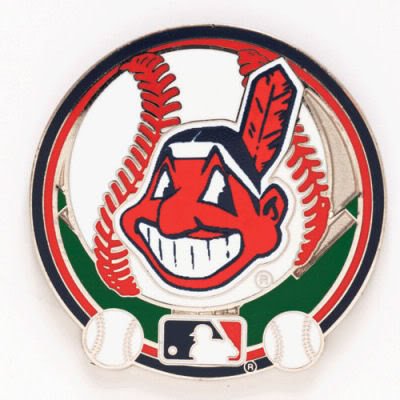 CLEVELAND INDIANS OFFICIAL LOGO SILVER LAPEL PIN