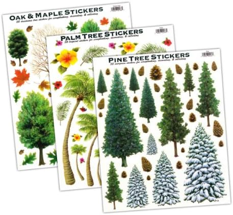 Tree Stickers - Oak, Pine, Palm - Variety Pack