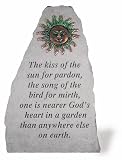 KayBerry Cast Stone Garden Accent Marker The kiss of the sun w/ metal sun insert