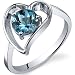 Heart Shape 1.00 carats London Blue Topaz Solitaire Ring in Sterling Silver Available in Sizes 5 thru 9