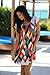 Tenworld Women Round Neck Short Sleeve Mini Dress Printing Party Cocktail (XL = US 10)