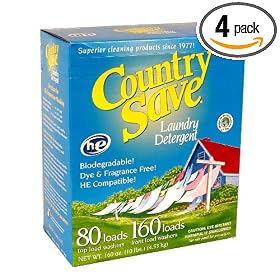 Country Save HE Laundry Detergent, Powder, 160-Load, 10-lb Boxes (Pack of 4)