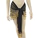 Chiffon Belly Dancing Hip Wrap Scarf with 3 Rows of beaded fringe and bellydance coins - Available in 3 color combinations