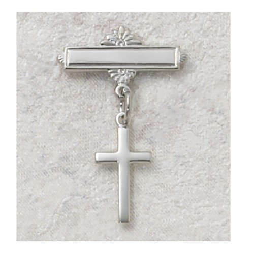 Sterling Silver CROSS BABY PIN great baptism christening gift baby