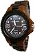 Tense Two Tone Round Date Wooden Watch Mens Roman # Dark Dial G4100SD RNDF