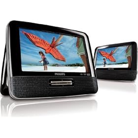 Philips PD7022/05 Twin 7 inch Portable DVD Player - Black