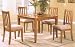 All new item 5 pc oak finish wood square dining room table set