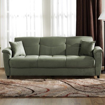 Aspen Three Seat Sleeper Sofa in Sage