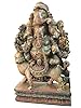 Hindu Ganesh Wooden Sculpture Panchmukha Face Ganesha Statue Meditation Temple Carving 38 Inch