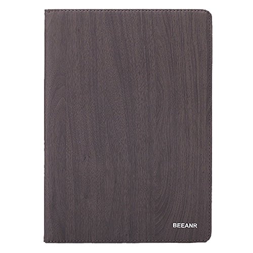 SailsON Electronics PU Leather Wood Pattern Auto Sleep/Wake Smart Stand Case Cover for iPad Air 2 iPad 6(Black)