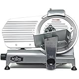 KWS Premium Commercial 320w Electric Meat Slicer 10" Stainless Blade, Frozen Meat/ Cheese/ Food Slicer Low Noises Commercial and Home Use