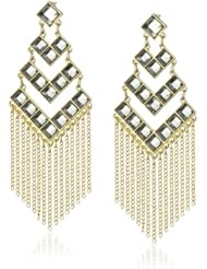 Jules Smith "Dynasty" Gold and Black Crystal Chandelier Earrings