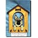 German Shepherd Dog (Black and Tan) Doghouse Leash Holder