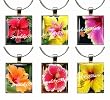 Tropical HIBISCUS ~ Wine Glass Charms/Markers ~ Stemware Charms/Markers ~ Set of Six (6)