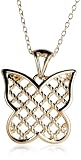 18k Gold Overlay Sterling Silver Butterfly Pendant, 18