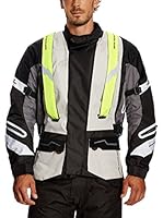 Roleff Racewear Chaqueta de Moto Motorrad (Negro / Gris Claro)
