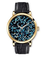 SPRAWL Aanalog Fashion Series Gold Ladies Watches of Genuine Black Leather Strap,Unique Wrist Watch for Women Girls Designed with Blue and White Dots