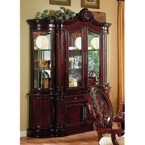 China Cabinet Buffet Hutch Traditional English Style Cherry Finish by 