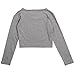 Fashion Womens Long Sleeve Crop Top Round Neck T Shirt Blouse (S, Grey)