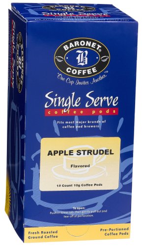 Baronet Coffee Apple Strudel Coffee Pods, 18-Count Boxes (Pack of 4) by Baronet Coffee