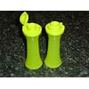 Tupperware MINI SALT PEPPER Shakers 4.5 oz Parrot Green