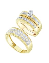 0.49CT DIAMOND MARQUISE CENTER TRIO SET