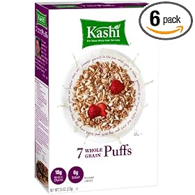 Kashi 7 Whole Grain Puffs Cereal, 7.5-Ounce Boxes (Pack of 6)