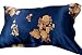 Orifashion Luxury 100% Silk Charmeuse Pillow Shams, Printed Gold Flowers-sapphire Blue, Size: Standard, Set of 2