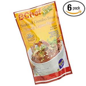 BChef Seafood Gumbo Sauce, 7.5-Ounce Pouch (Pack of 6) by Bchef