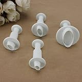 私の家族 4 本入りケーキ プランジャー楕円形カッター フォンダン型