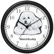 Bichon Frise Dog Wall Clock by WatchBuddy Timepieces (Slate Blue Frame)