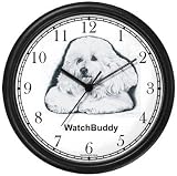 Bichon Frise Dog Wall Clock by WatchBuddy Timepieces (Slate Blue Frame)