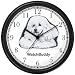 Bichon Frise Dog Wall Clock by WatchBuddy Timepieces (Slate Blue Frame)