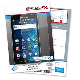 atFoliX FX-Clear Invisible screen protector for Samsung Galaxy S WiFi 5.0 - Ultra clear screen protection! Highest Quality - Made in Germany!