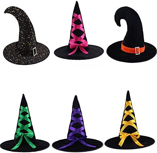 AiBan Adult Halloween Masquerade Bar Decoration Party Witch Hat(Purple)
