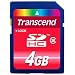 Transcend 4 GB SDHC Class 2 Flash Memory Card TS4GSDHC2 (Red)