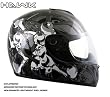 Advanced Hawk Chained Skull and Crossbones Gloss Black Full Face Motorcycle Helmet