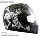 Advanced Hawk Chained Skull and Crossbones Gloss Black Full Face Motorcycle Helmet