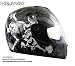 Advanced Hawk Chained Skull and Crossbones Gloss Black Full Face Motorcycle Helmet - Size : Large