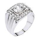 CZ Diamond Sterling Silver Mens Wedding ring Jewelry
