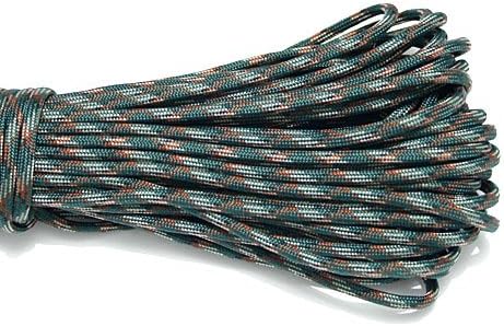 PS048 Dark Blackish Green Camo New Paracord 550 Paracord Parachute Cord Lanyard Rope Mil Spec Type III 7 Strand 100 FT