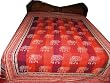 Red Indian Cotton Bedspread Elephant Block Print Bedroom Decorating 108" King