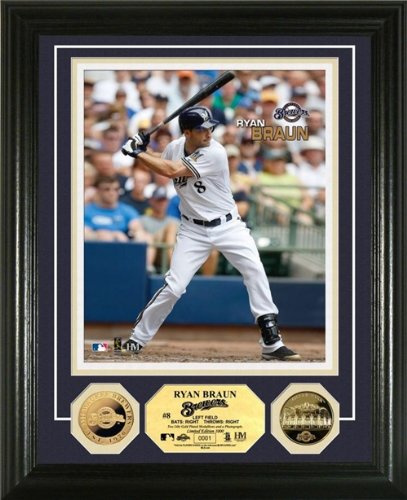 Ryan Braun Framed Milwaukee Brewers 24KT Gold Coin Photo Mint