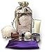 AyaZen Lavender Spa Bath and Body Gift Set-Lavender Eye Pillow, Silk Eye Mask, 3 Large Bath Bombs, Artisan Soap, Lavender Essential Oil, Lavender Room