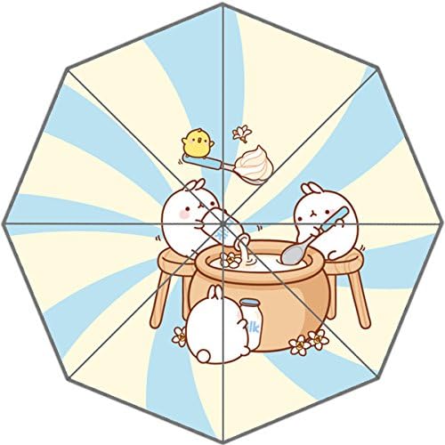 Lovely Korea Molang Rabbit Kawaii Patterns Inch Forable High Quality Compact Rain Umbrella for men,women ,kids!