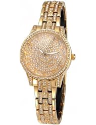 Stylish Rhinestones Quartz Analog Wrist Watch Timepiece w/ Alloy Band for Women - Gold SWWT1-258410