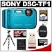 Sony Cyber-Shot DSC-TF1 Shock & Waterproof Digital Camera (Blue) with 8GB Card + Case + Flex Tripod + Accessory Kit