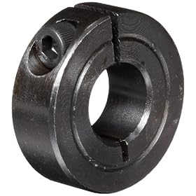 Climax Metal 1C-025 Steel One-Piece Clamping Collar, Black Oxide Plating, 1/4" Bore Size, 11/16" OD, With 4-40 x 3/8 Set Screw