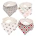 Bekith Baby Bandana Drool Bibs with Snaps | Unisex 4-Pack Absorbent Cotton | Unique Baby Gift Set