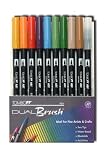 Tombow Dual Brush Pen Set, 9 Earth Colors Plus Brush Pen, 10 Piece Set (56147)